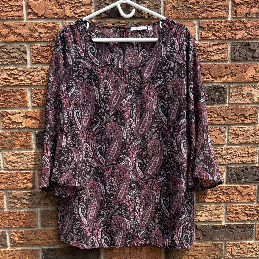 🍀3 for $25🍀 Dex plus size paisley print tunic top